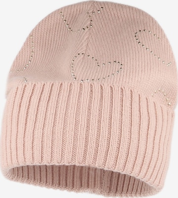 MAXIMO Mütze 'MINI GIRL-Beanie, Umschlag Studs' in Orange: Vorderseite