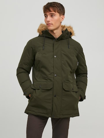 JACK & JONES Winter parka 'Winner' in Green: front