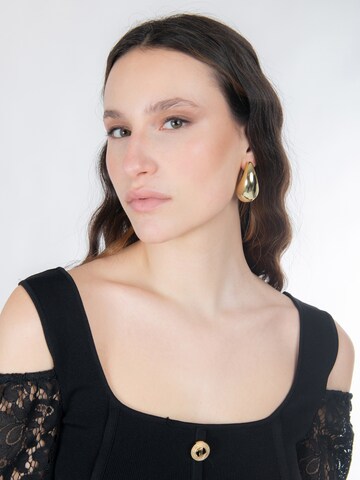 Influencer Плетен топ в черно