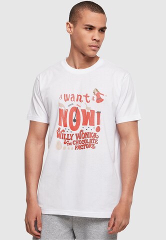 ABSOLUTE CULT Shirt ' Willy Wonka - Verruca Salt I Want It Now' in White: front