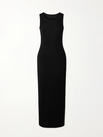 Nudyess Strickkleid 'Lanzarotte Maxi' in schwarz, Produktansicht