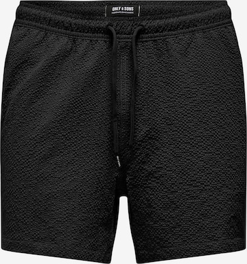 Shorts de bain 'Ted' Only & Sons en noir : devant