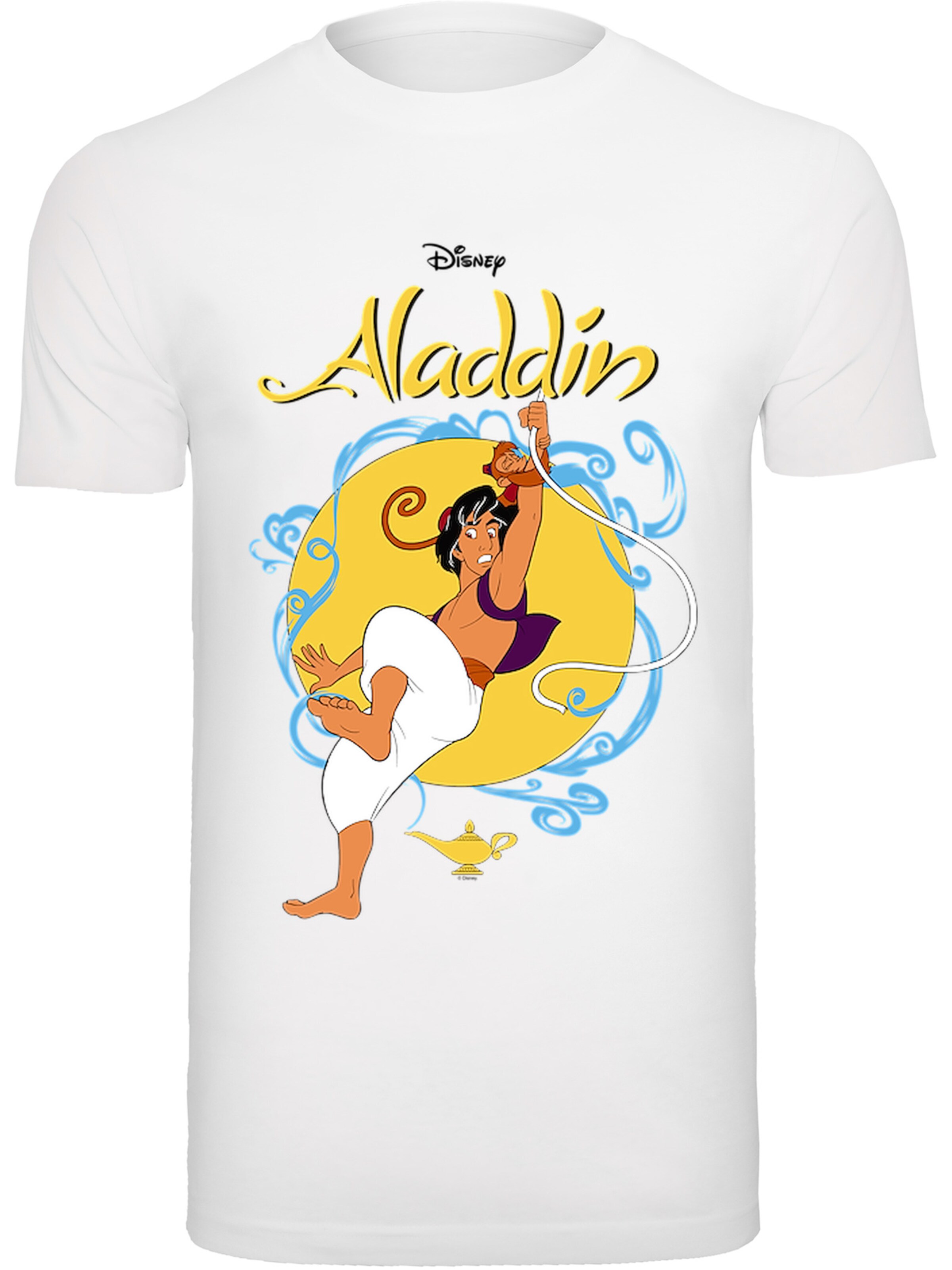 T-Shirt 'Aladdin Rope Swing' F4NT4STIC en blanc : devant