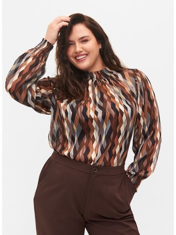 Zizzi Blouse in Brown: front