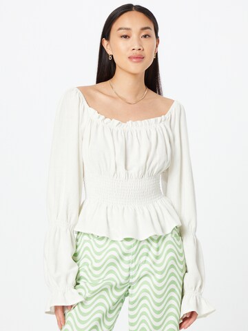 Nasty Gal Blouse in Wit: voorkant