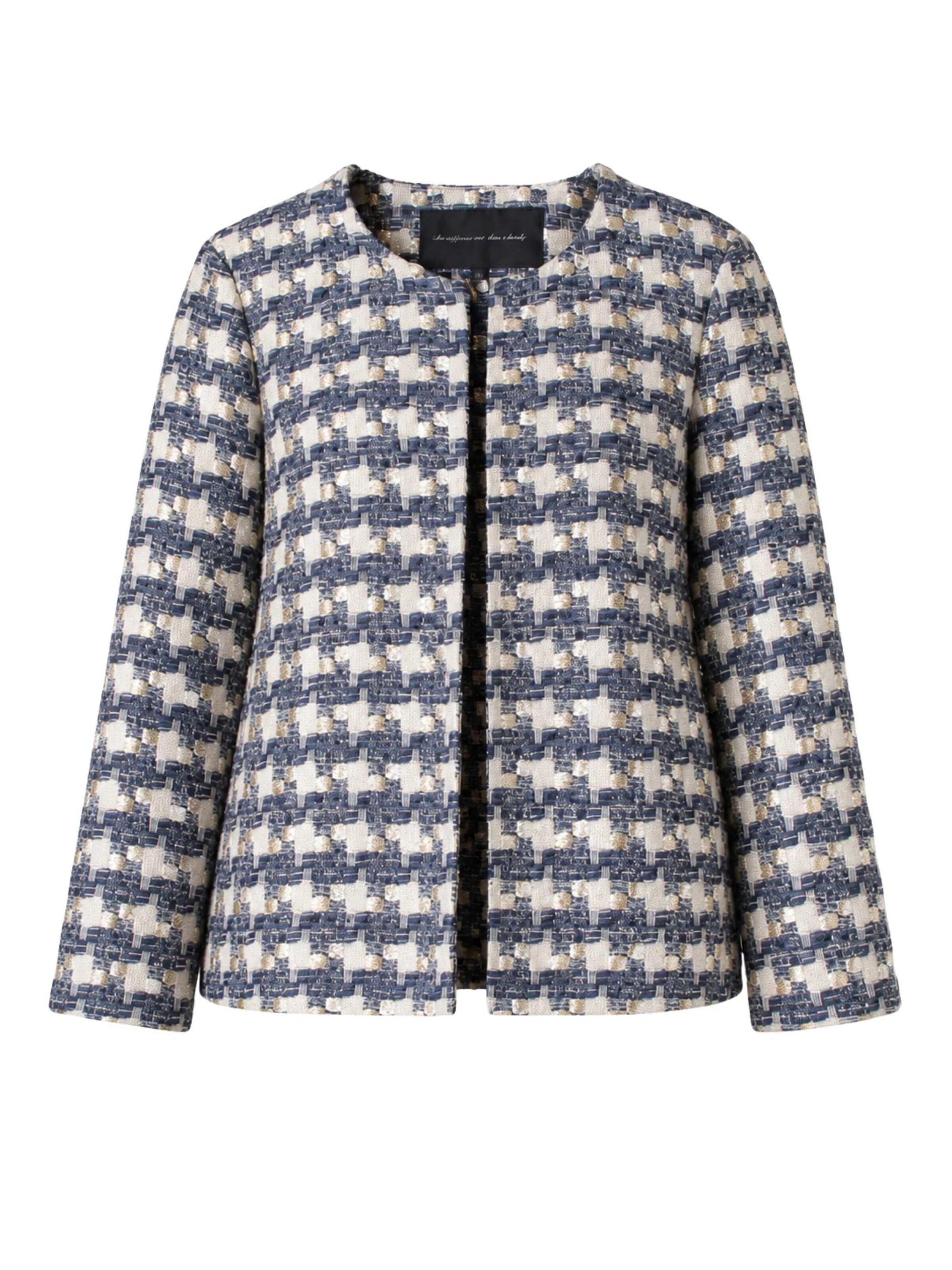 Veste mi-saison 'Mara Lurex Jacket' Christine on the clouds en bleu : devant