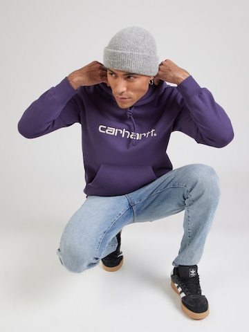 Bluză de molton de la Carhartt WIP pe mov: față
