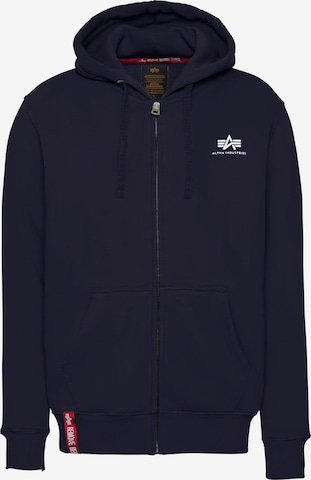 ALPHA INDUSTRIES Zip-Up Hoodie in Blue: front