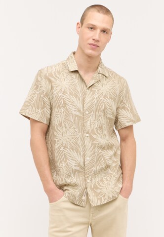 MUSTANG Regular fit Button Up Shirt in Beige: front