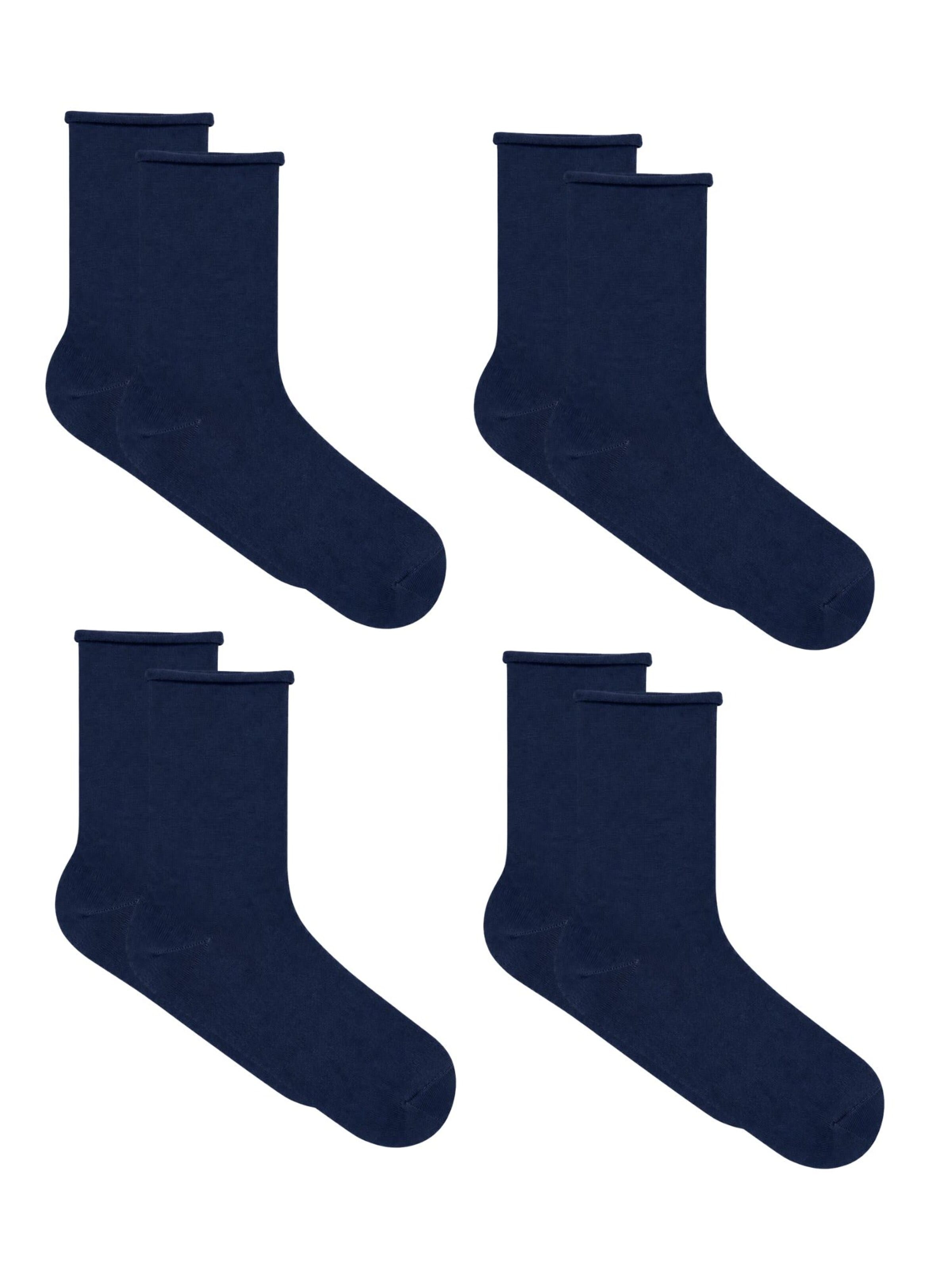 Albero Natur Socks 'Bio-Baumwoll-Socken mit Rollrand Unisex – 4er Pack' in Blue: front