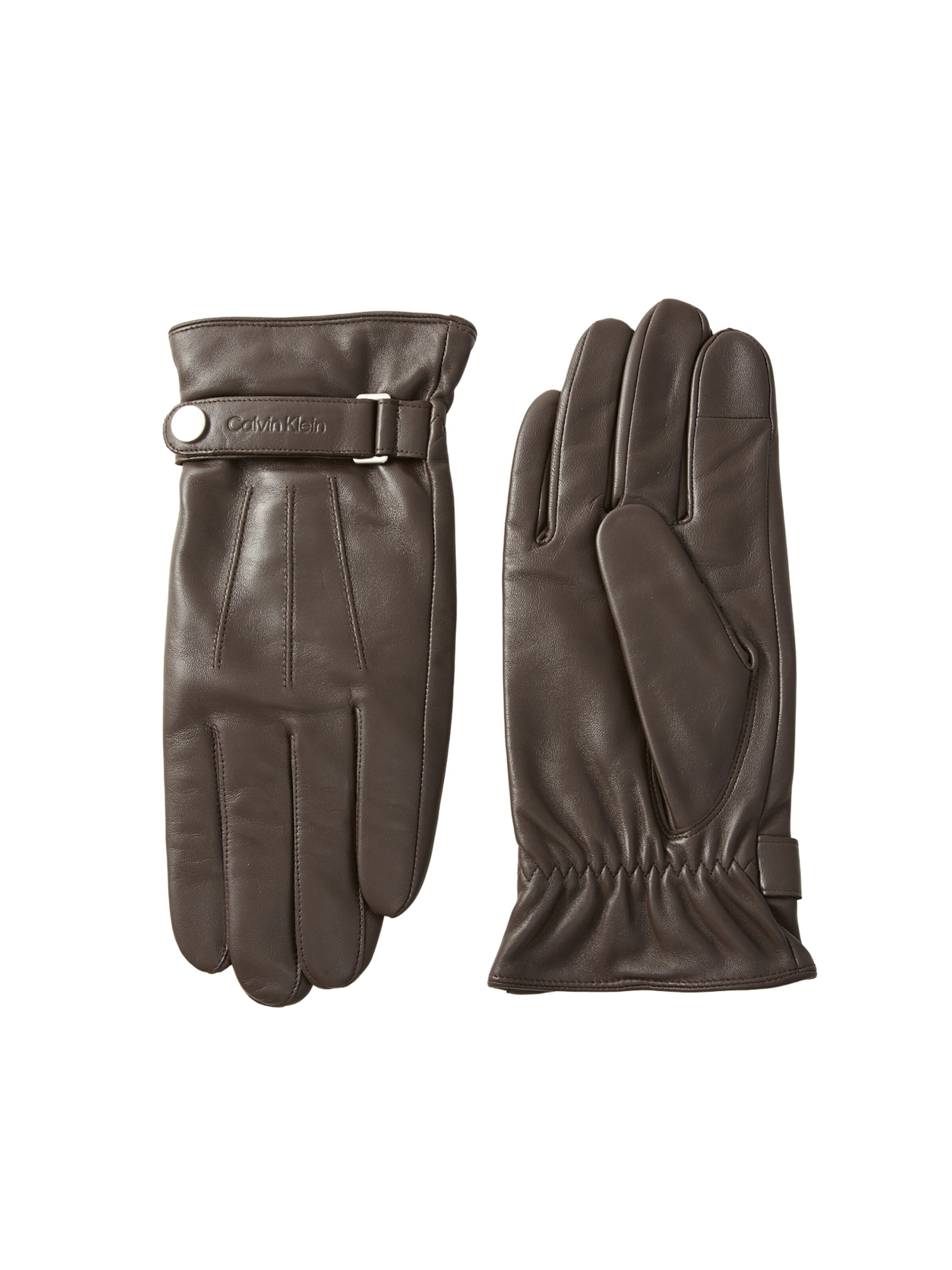 Calvin Klein Fingerhandschuhe in Grau: Vorderseite