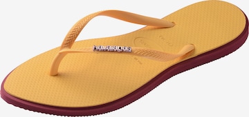 HAVAIANAS T-Bar Sandals in Yellow: front