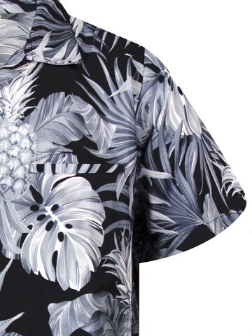 King Kameha Shirt 'Pineapple Leaves' in Grey