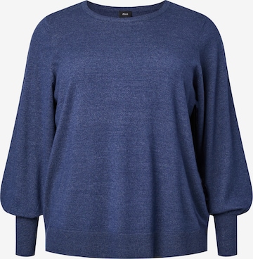 Zizzi Sweater 'ELLA' in Blue: front