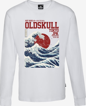 Oldskull Langarmshirt 'Asian Big W' in Weiß: Vorderseite