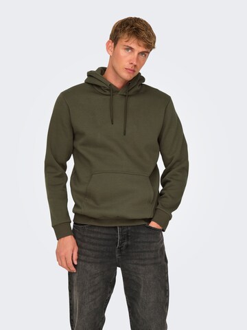 Only & Sons Regular fit Μπλούζα φούτερ 'ONSCERES' σε καφέ: μπροστά
