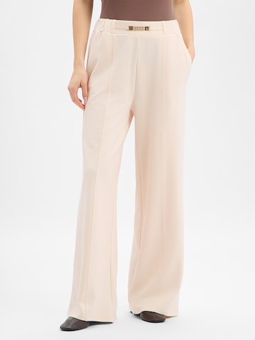 Liu Jo Loosefit Bandplooibroek in Beige: voorkant