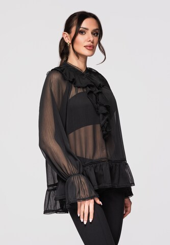 Ombre Blouse in Black