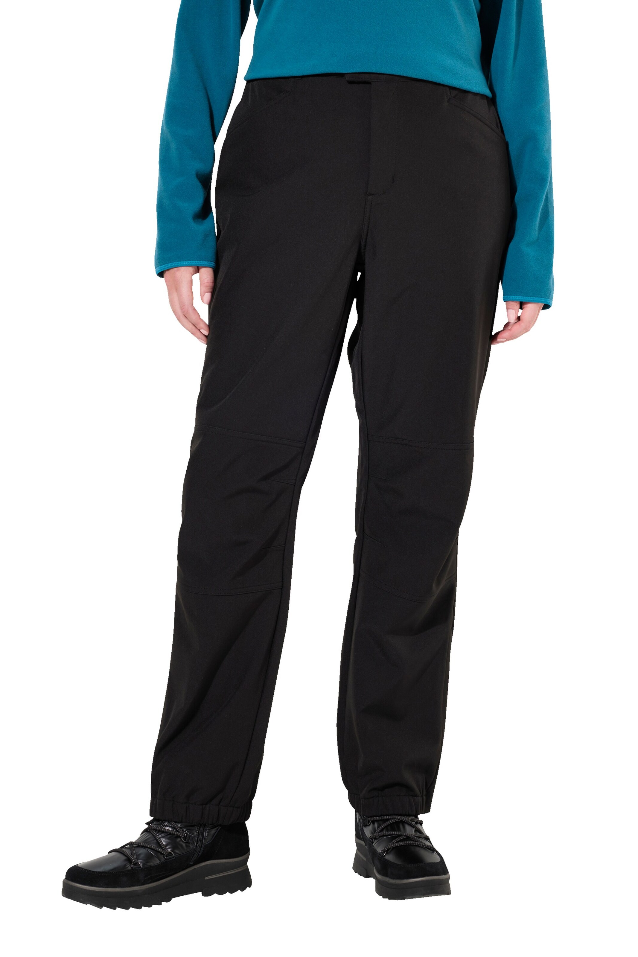 Ulla Popken Tapered Hose in Schwarz: Vorderseite