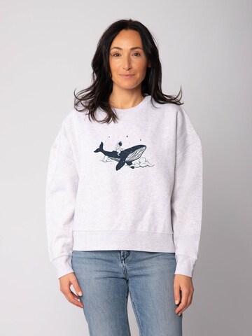 Felpa 'Spacewhale ' di Watapparel in grigio: frontale