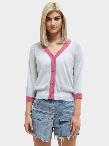 Influencer Strickjacke in Blau: Vorderseite