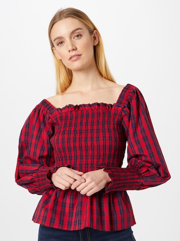 Warehouse Blouse in Rood: voorkant