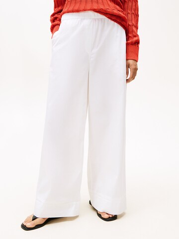 TOMMY HILFIGER Wide leg Broek in Wit: voorkant