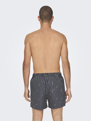 Only & Sons Badeshorts i blå
