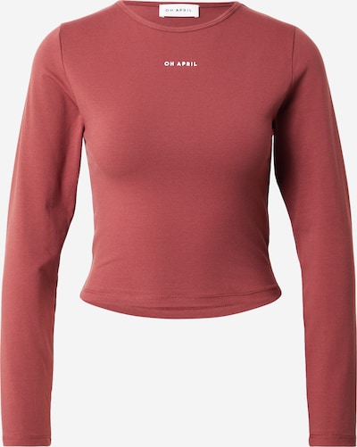 OH APRIL T-shirt 'Ica' en L en rouge foncé / blanc, Vue avec produit