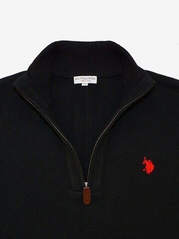 U.S. POLO ASSN. Sweater 'Half Zip' in Black