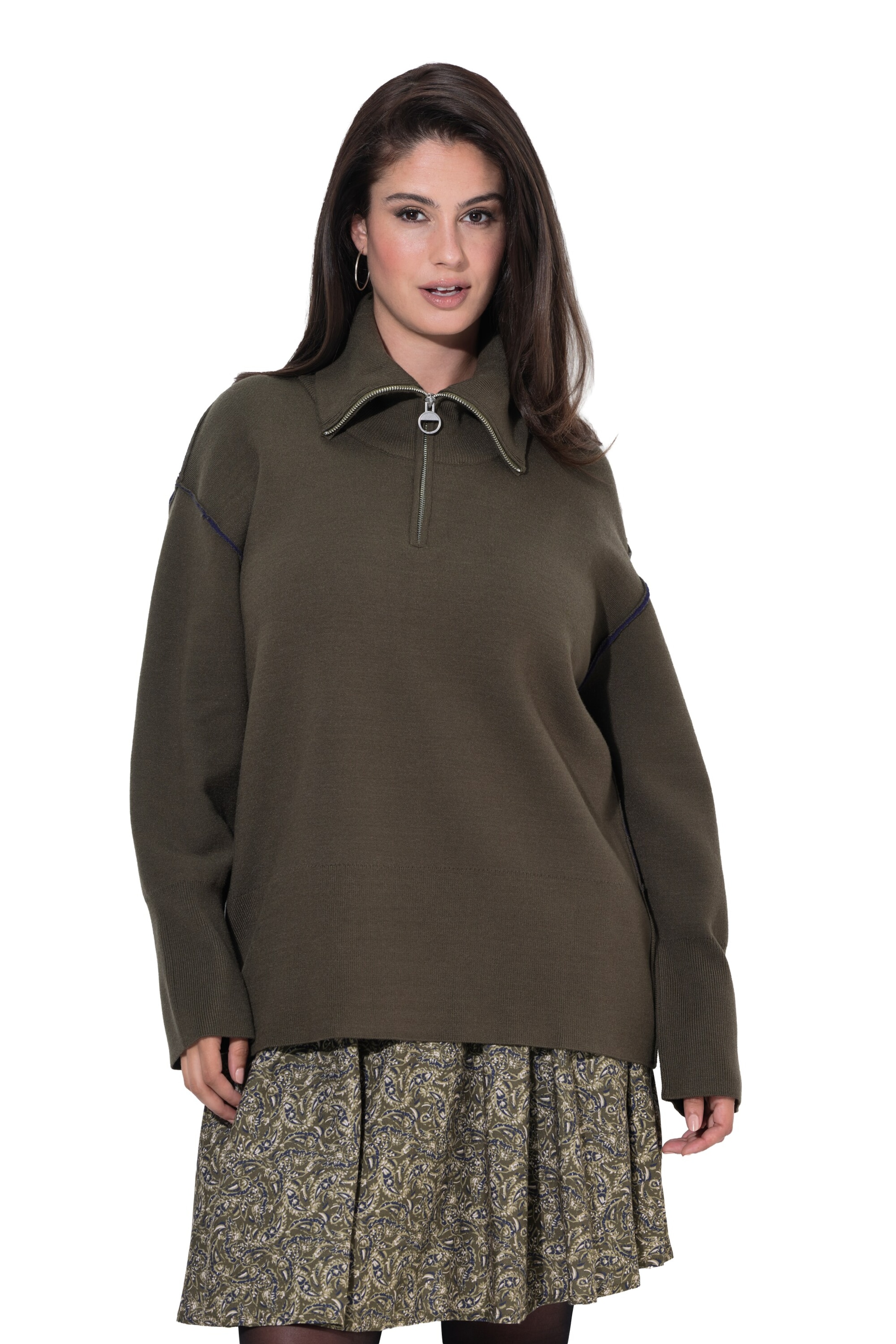 Ulla Popken Pullover in Grün: Vorderseite