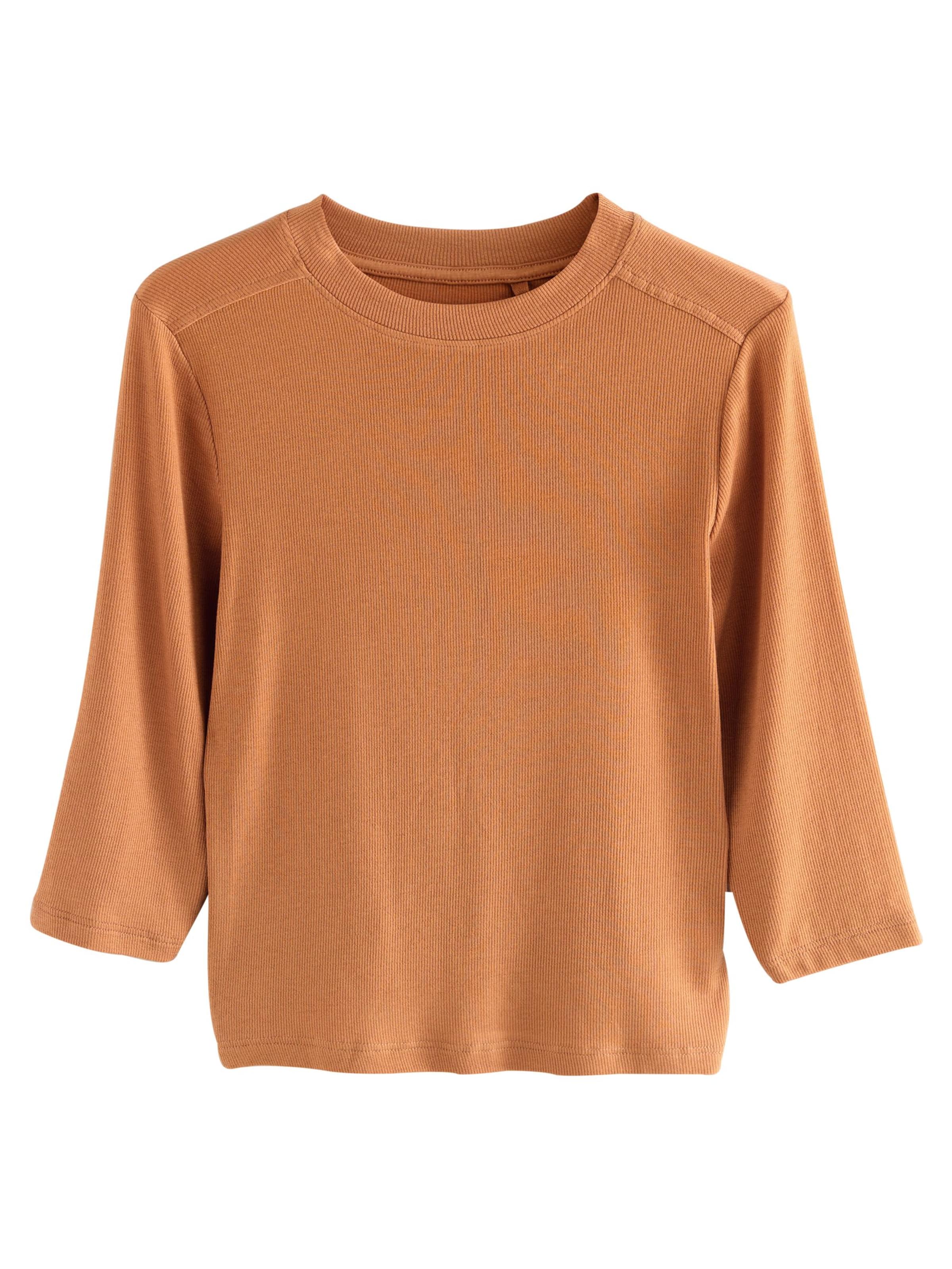 Next Shirt in Bruin: voorkant