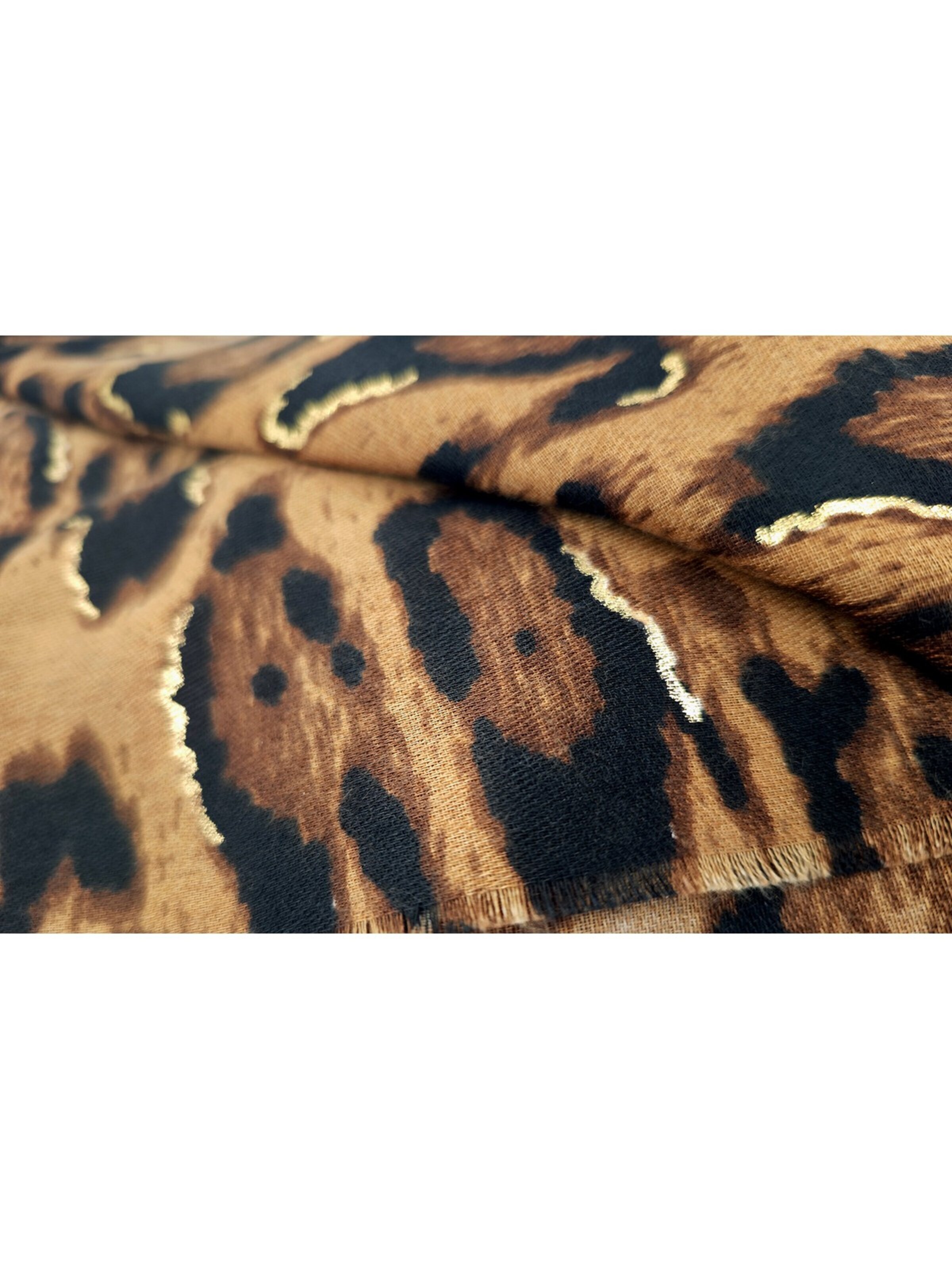 styleBREAKER Schal 'Schal Leoparden Muster Gold Metallic'‌‌‌‌‌‌‌‌‌‌ in Braun