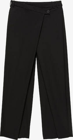 Pull&Bear Wide Leg Housut värissä musta: etupuoli