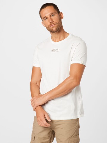 T-Shirt ALPHA INDUSTRIES en blanc : devant