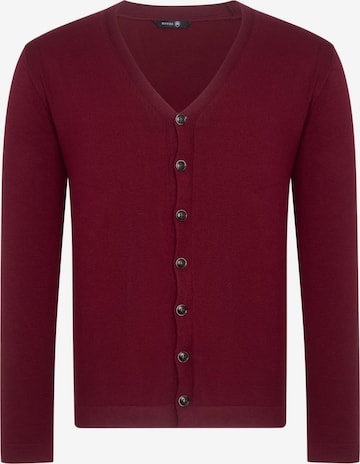 Ron Tomson Knit Cardigan in Red: front
