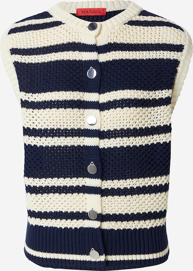 MAX&Co. Cardigan 'BETA' en crème / bleu marine, Vue avec produit