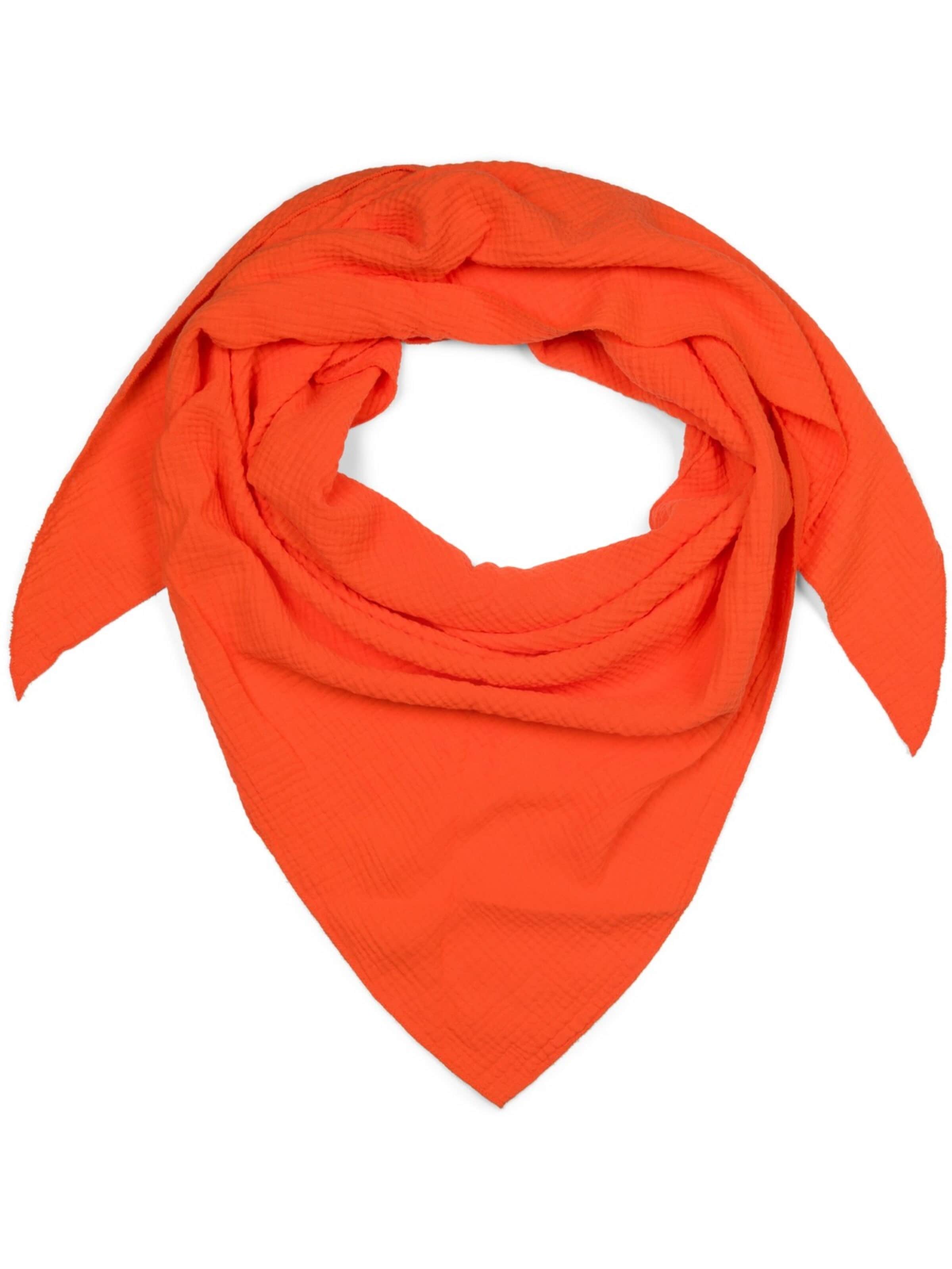 styleBREAKER Tuch 'Musselin Dreiecktuch Einfarbig'‌‌‌ in Orange: Vorderseite