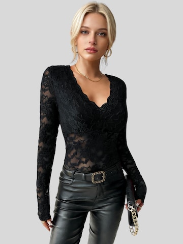 LapaPlus Top 'Damen Spitzen Shirt' in Zwart