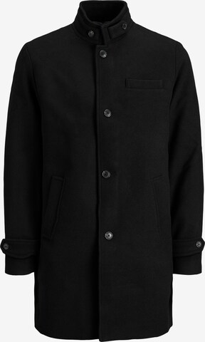 Jack & Jones Plus Ανοιξιάτικο και φθινοπωρινό παλτό 'MELTON' σε μαύρο: μπροστά