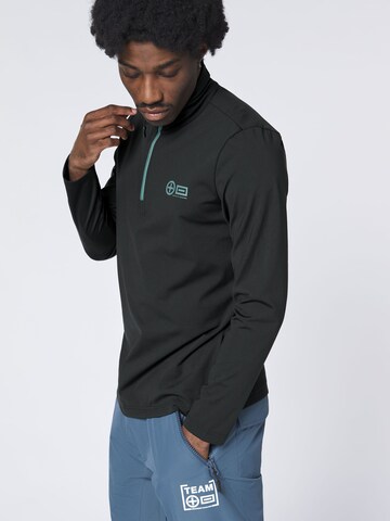 CHIEMSEE Fleece Jacket ' mit großem PlusMinus Print ' in Black