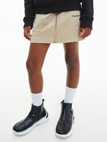 Calvin Klein Jeans Spódnica w kolorze beżowy: przód