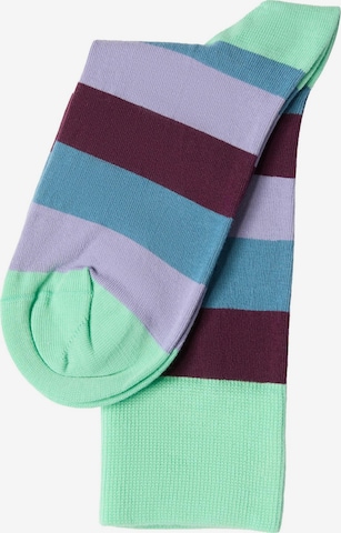 Albero Natur Socks 'Bio-Baumwoll-Socken mit längerem Bündchen - 4er Pack' in Blue: front