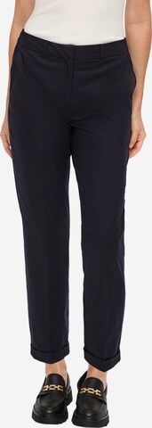 s.Oliver BLACK LABEL Tapered Pleated Pants in Blue: front