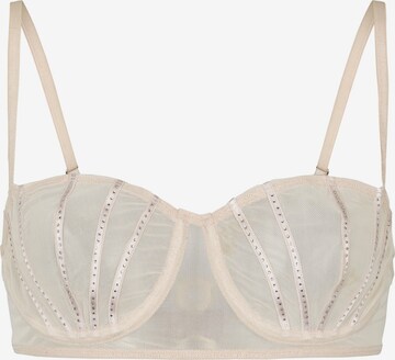 OW Collection Balconette Bra 'CRYSTAL' in Beige: front