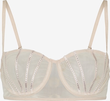 OW Collection Balconette Bra 'CRYSTAL' in Beige: front