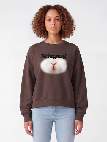 Watapparel Sweatshirt 'Schnauze' in Brown: front