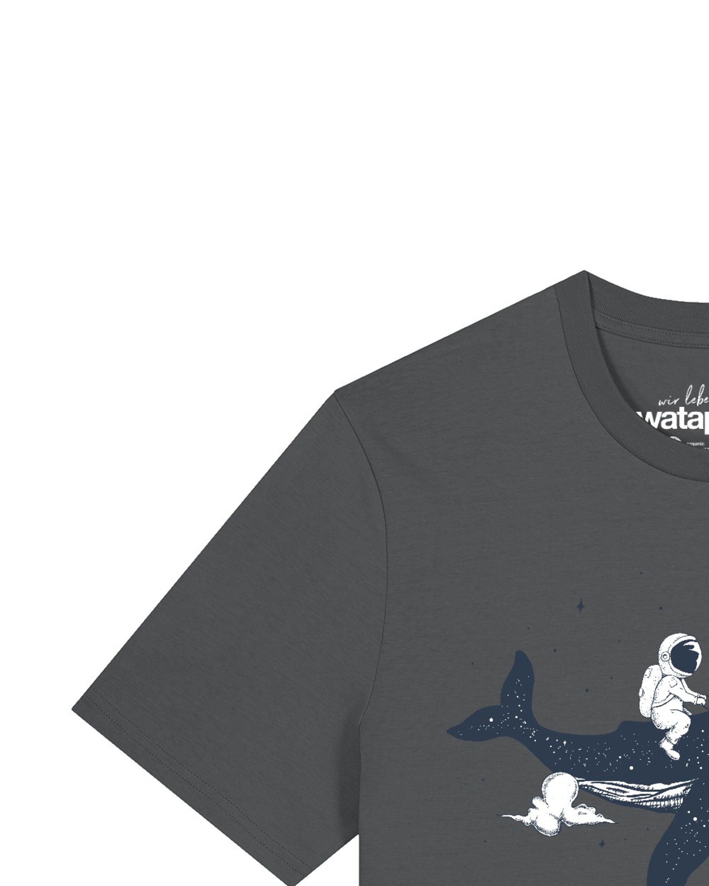 T-Shirt 'Spacewhale' Watapparel en gris