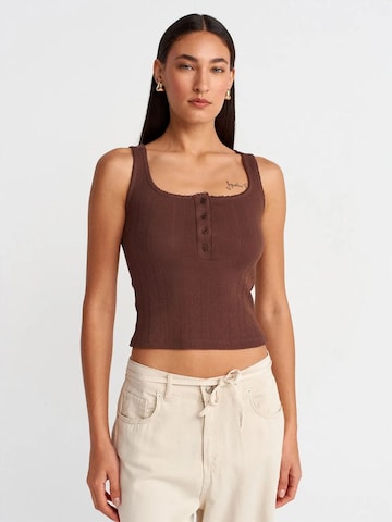Dilvin - Blusa em castanho: frente