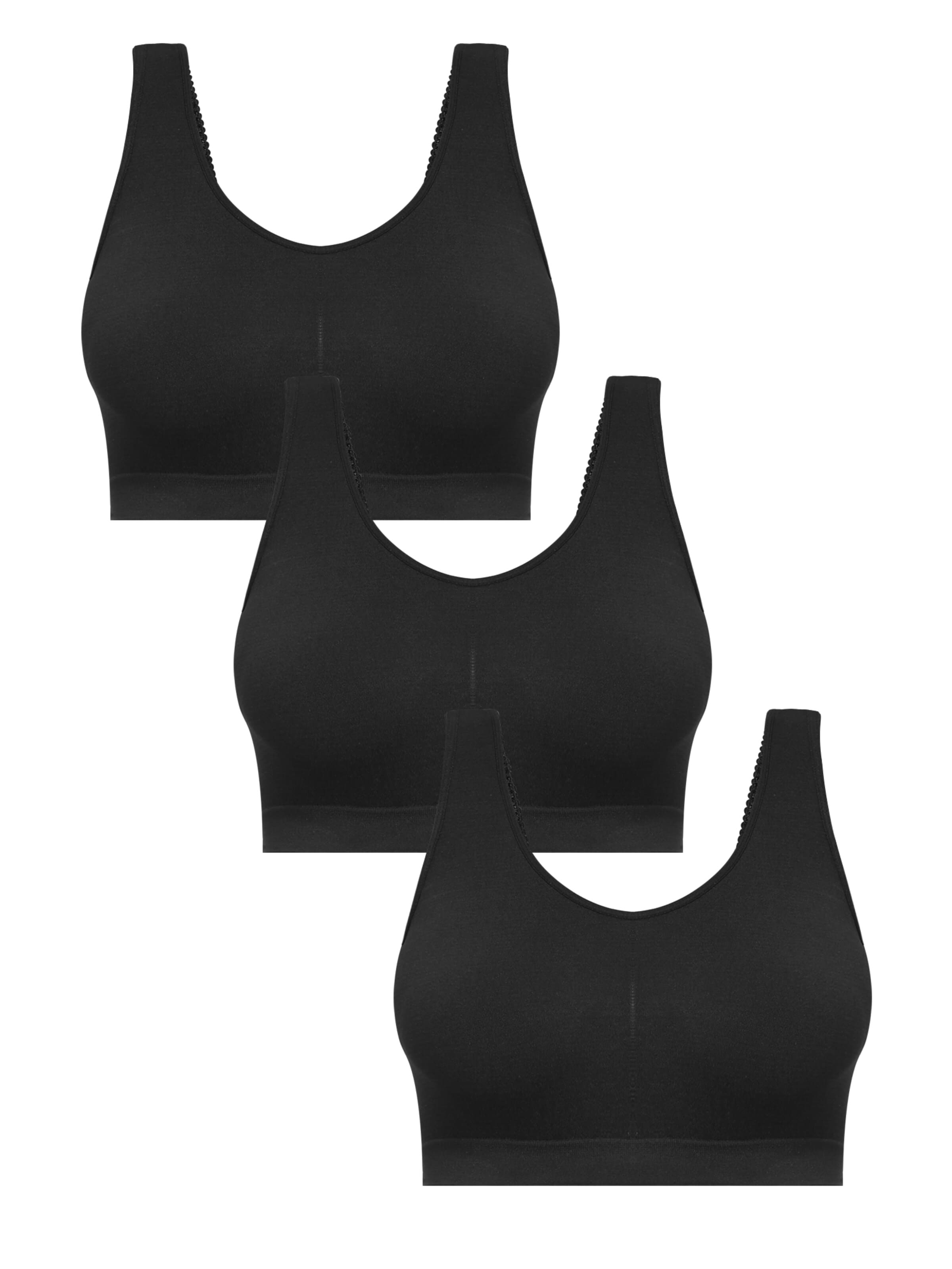 MEETWEE T-shirt Voedingsbh '3 Pack Nursing Bras' in Zwart: voorkant
